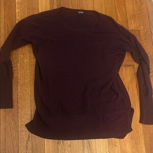 a.n.a Women's Rich Burgundy Crew Neck Sweater